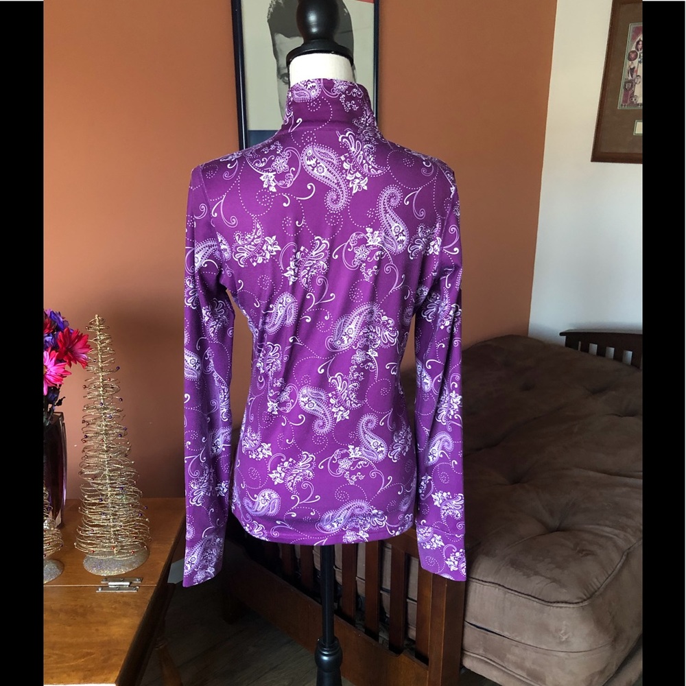 Athleta Plum And White Patterned Pullover - image 8